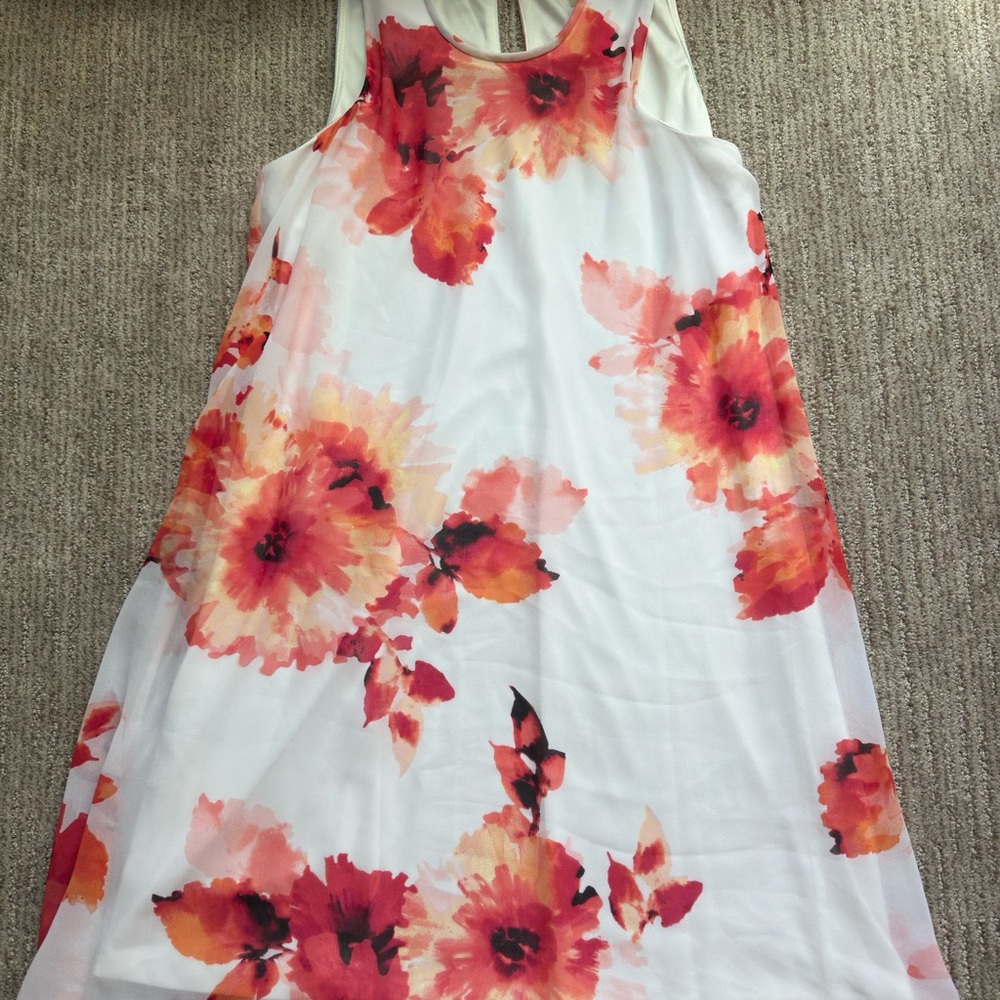 Calvin Klein Pink and White Dress